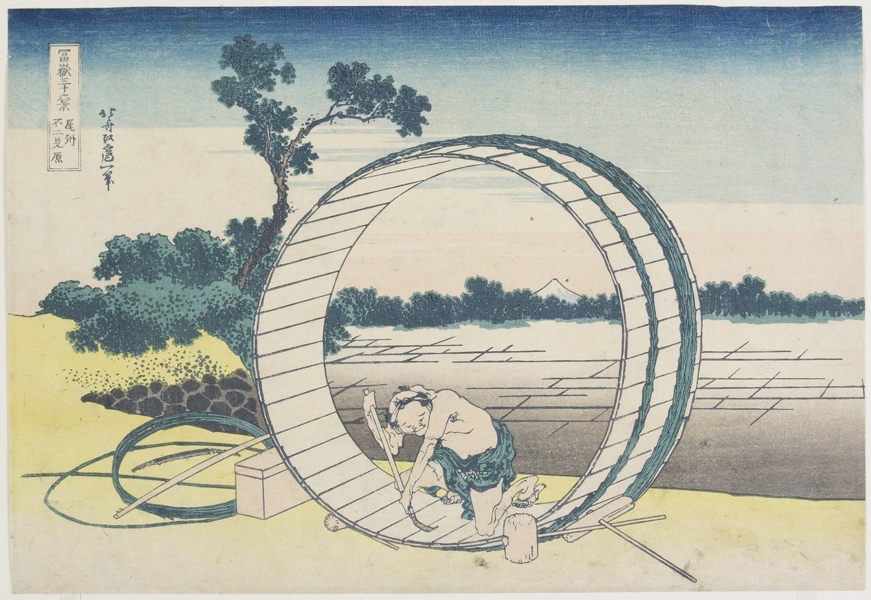 Fujimigahara i Owari-provinsen, 1831-1834 av Katsushika Hokusai