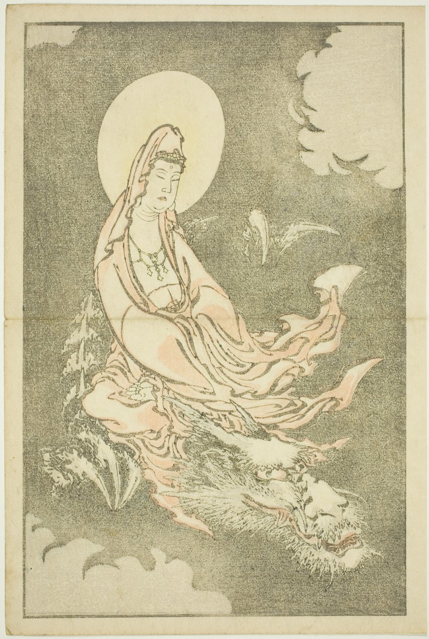 Goddess Riding a Dragon, från The Picture Book of Realistic Paintings of Hokusai (Hokusai shashin gafu) av Katsushika Hokusai