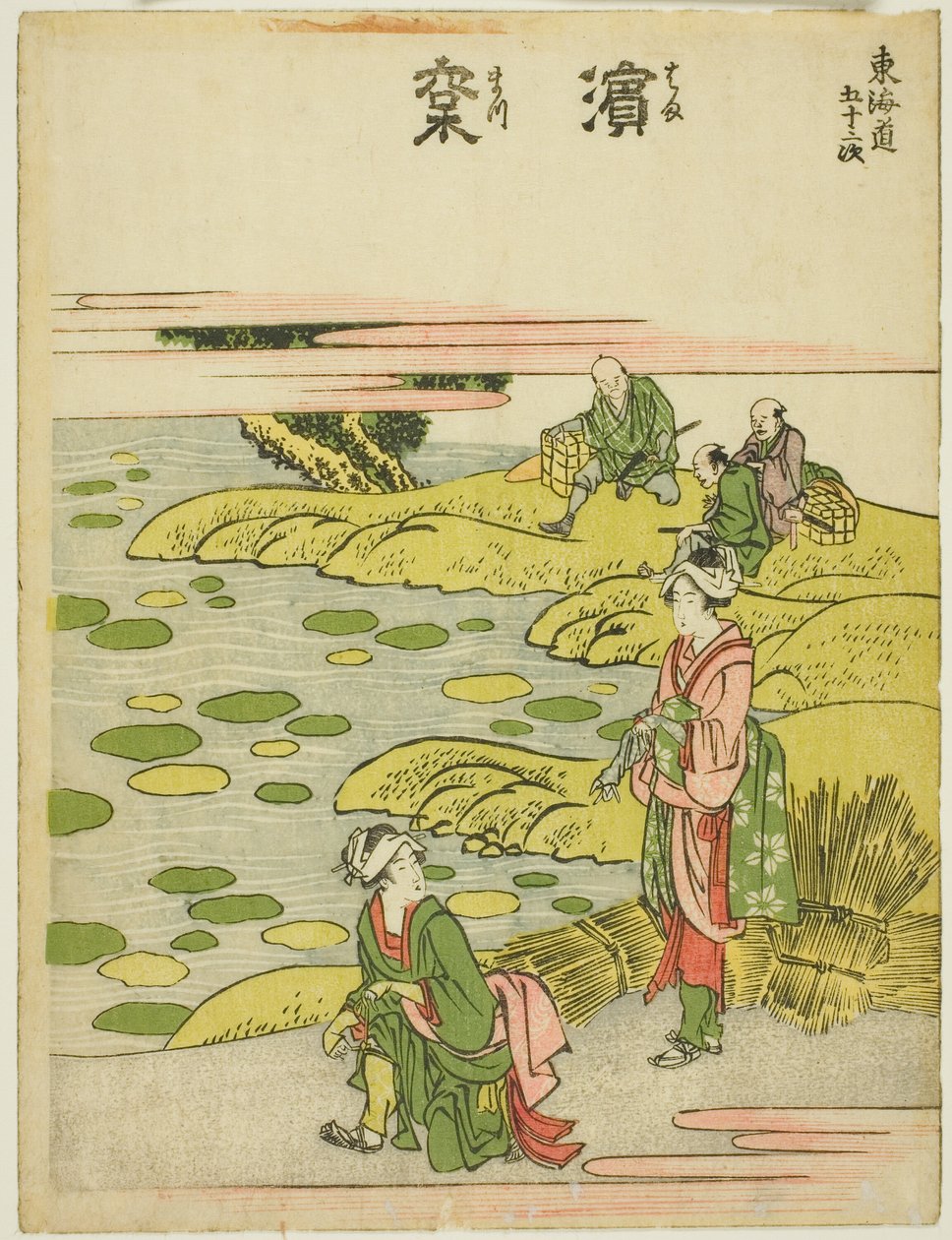 Hamamatsu, från serien "Fifty-three Stations of the Tokaido (Tokaido gojusan tsugi)" av Katsushika Hokusai