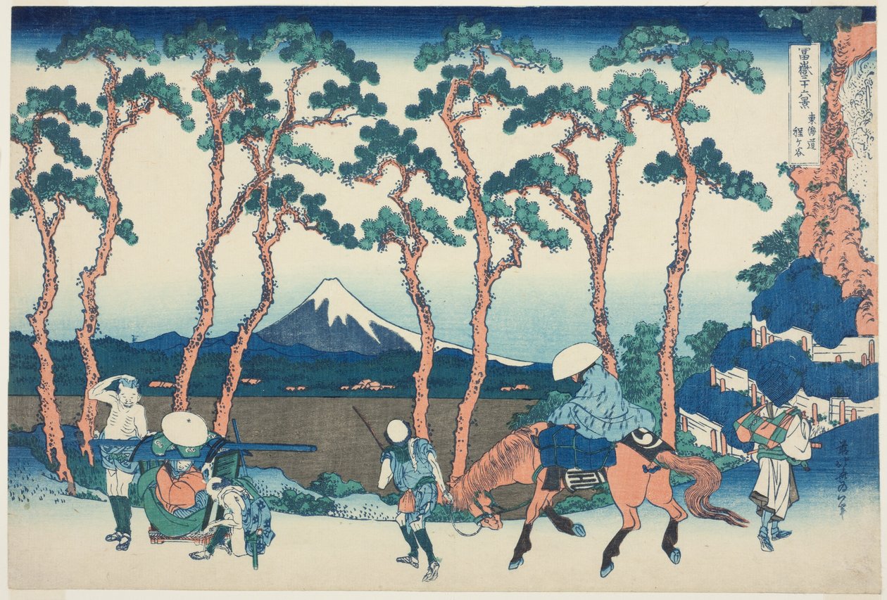 Hodogaya på Tokaido (Tokaido Hodogaya), från serien "Trettiosex vyer av berget Fuji (Fugaku sanjurokkei)" av Katsushika Hokusai