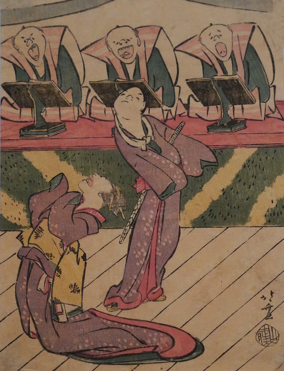 Kabukiscen, ca 1811-13 (tryck) av Katsushika Hokusai