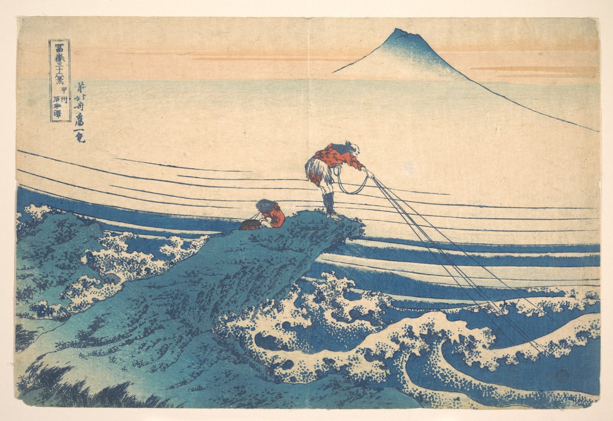 Kajikazawa i provinsen Kai (Kōshū Kajikazawa), ur serien ”De trettiosex vyerna av berget Fuji” (Fugaku sanjūrokkei) av Katsushika Hokusai