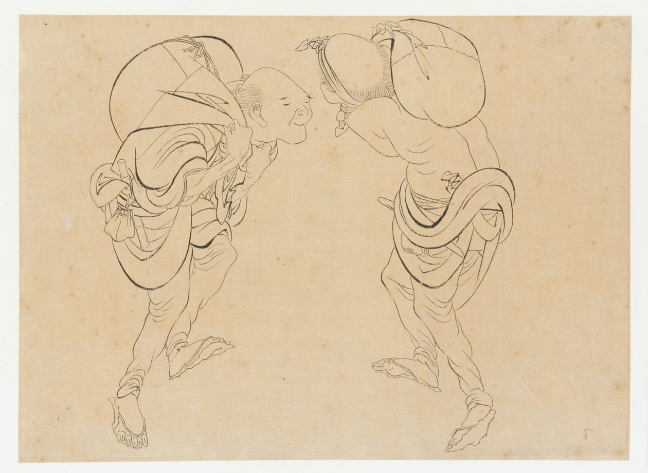 Arbetare, sent 1700-tidigt 1800-tal. av Katsushika Hokusai
