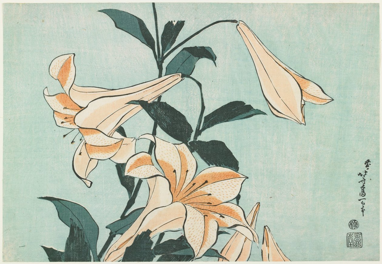 Liljor av Katsushika Hokusai