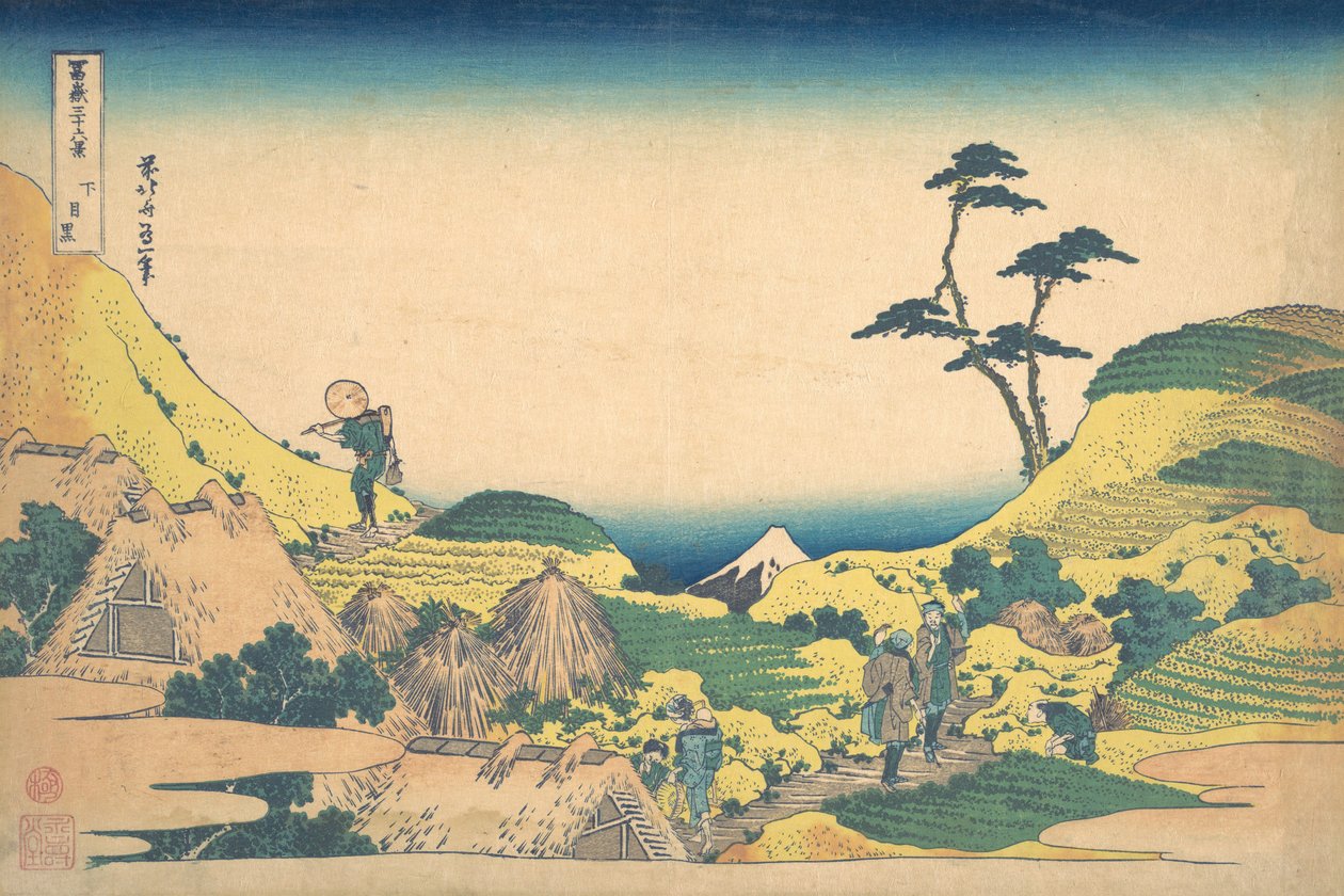 Lower Meguro Shimo Meguro, från serien Thirty-six Views of Mount Fuji Fugaku..., ca. 1830-32. av Katsushika Hokusai