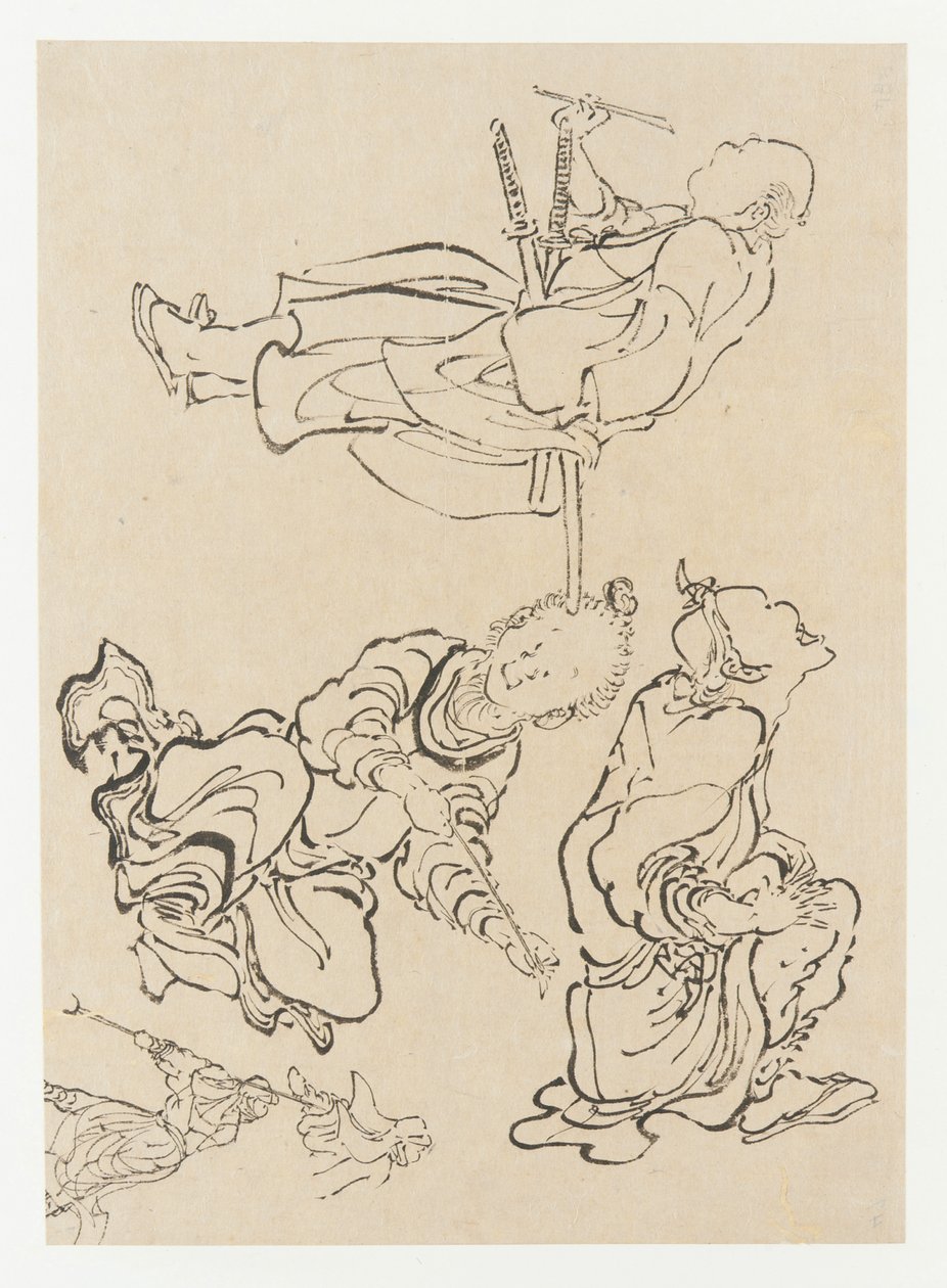 Diverse figurer, sent 1700-tidigt 1800-tal. av Katsushika Hokusai