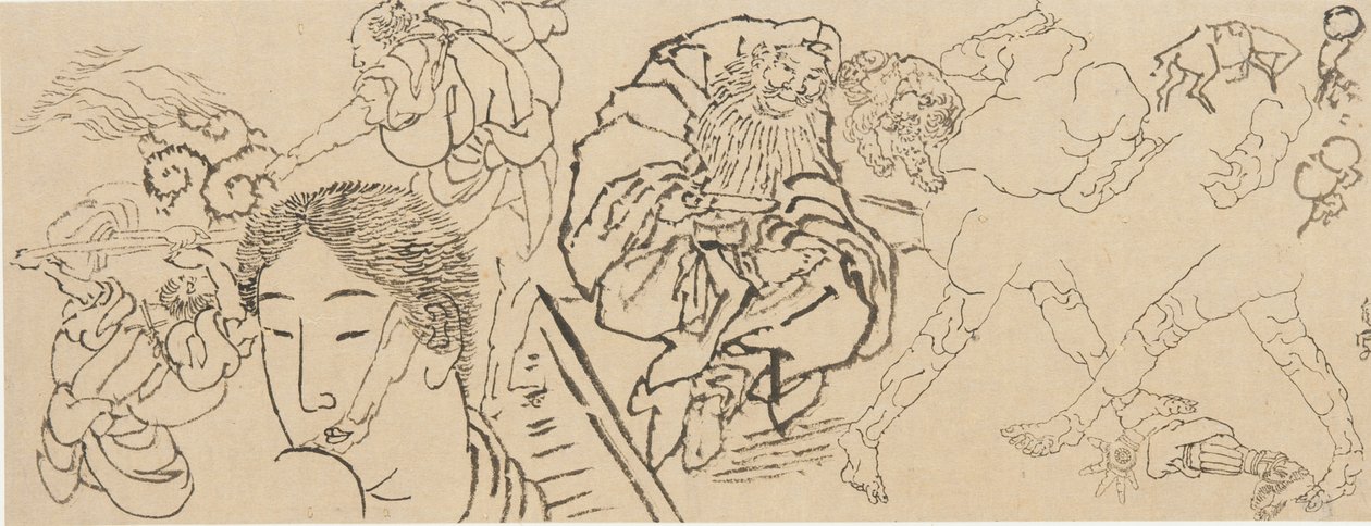 Diverse studier, sent 1700-tidigt 1800-tal. av Katsushika Hokusai