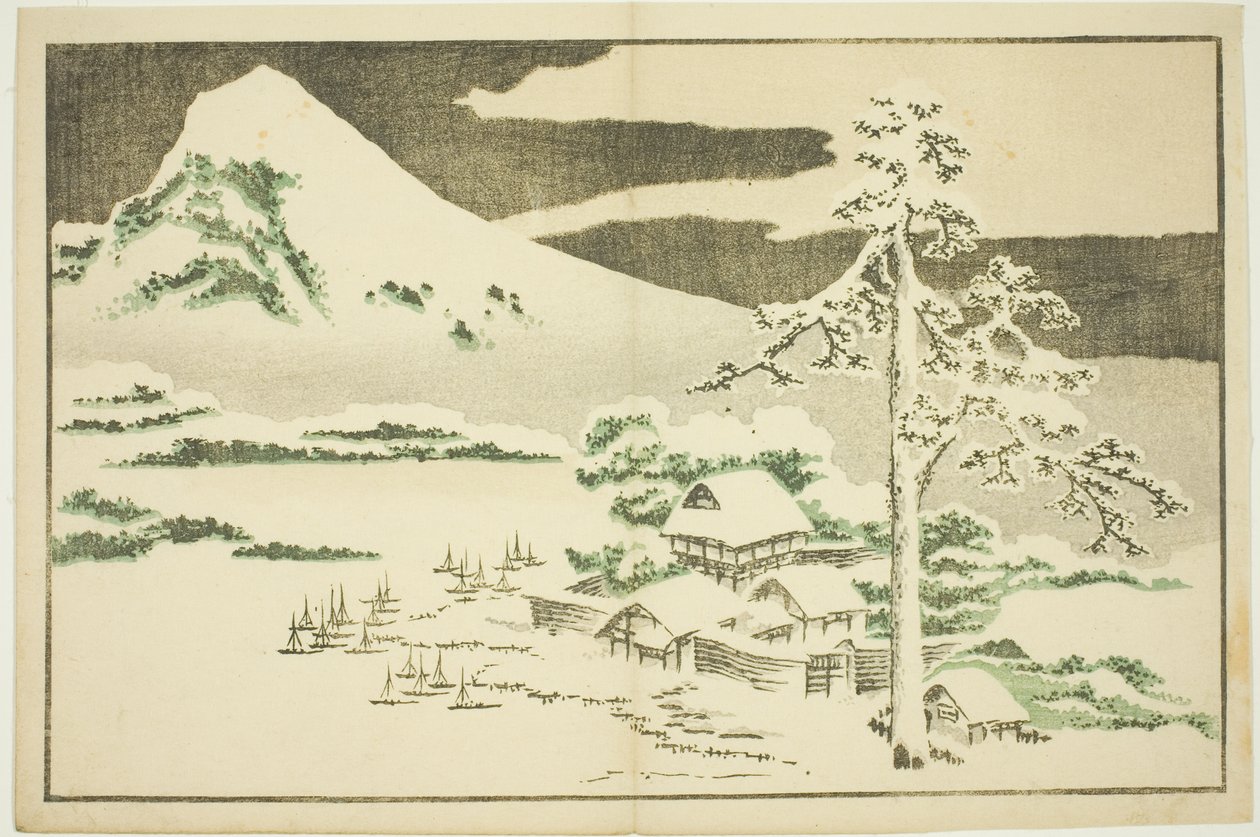 Mount Fuji in Winter, från The Picture Book of Realistic Paintings of Hokusai (Hokusai shashin gafu) av Katsushika Hokusai