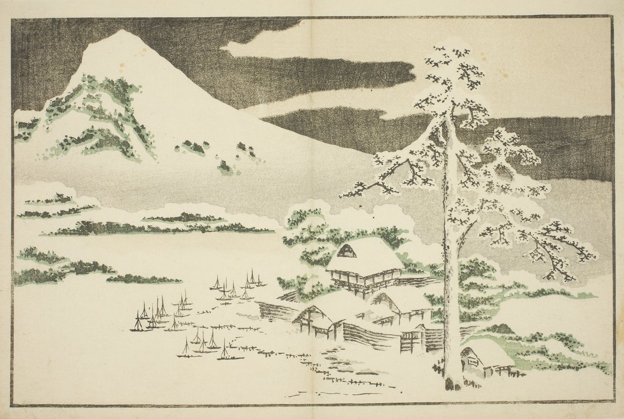 Mount Fuji in Winter, från The Picture Book of Realistic Paintings of Hokusai av Katsushika Hokusai