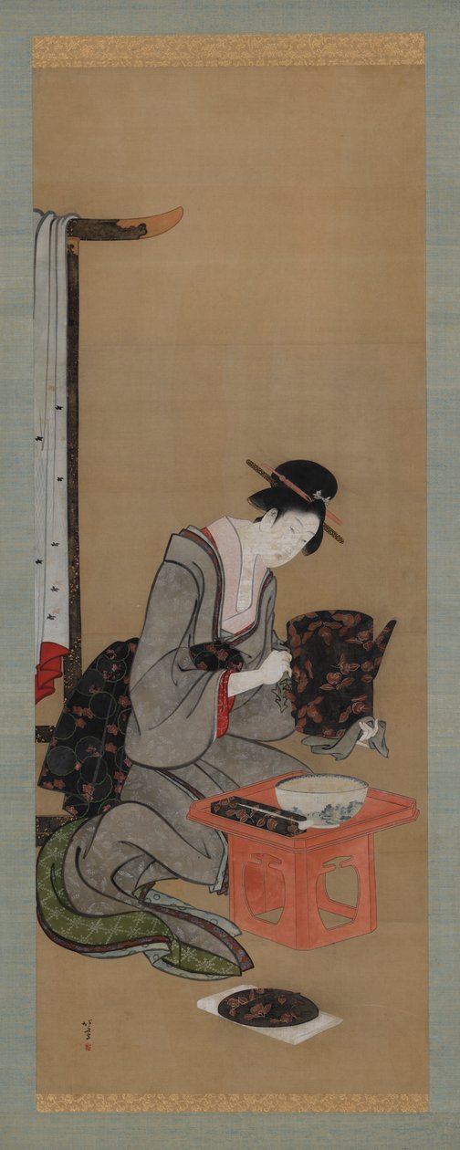 Nyårsanpassad: Smink på nyårsmorgonen, Edo-perioden, ca. 1806-1811. av Katsushika Hokusai