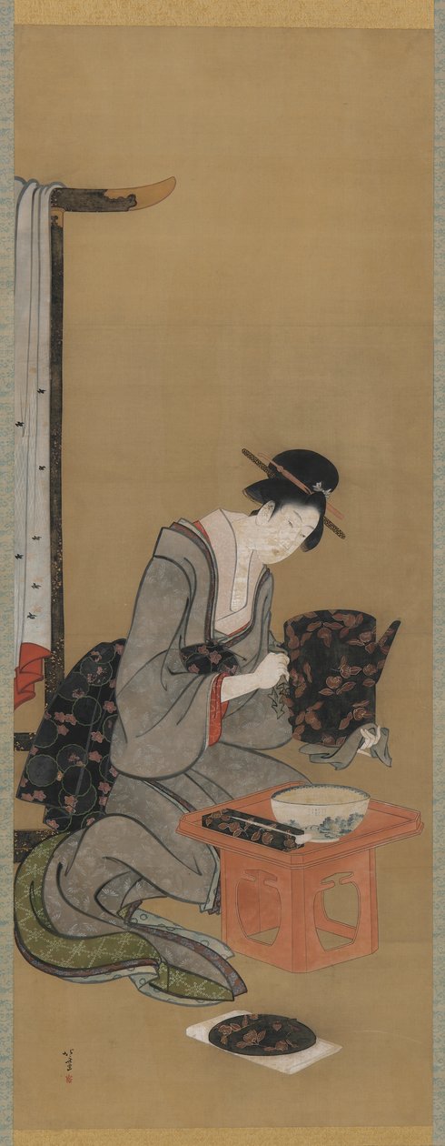 Nyårskundskapen: Edo-perioden, ca 1806-11 (bläck och färg på siden) av Katsushika Hokusai