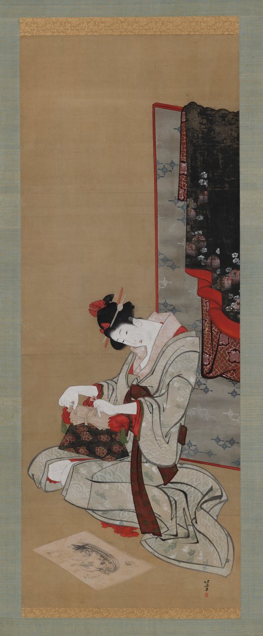Nyårsanpassad: Önskar en nyårs gynnsam dröm, Edo-period, ca. 1806-1811. av Katsushika Hokusai