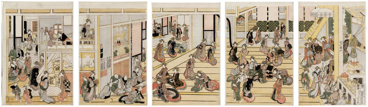 Nyårsdag på bordellen Ogi-ya av Katsushika Hokusai