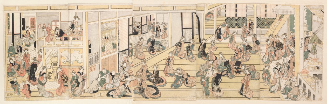 Nyårsdagen på bordellen Ōgiya i Yoshiwara av Katsushika Hokusai