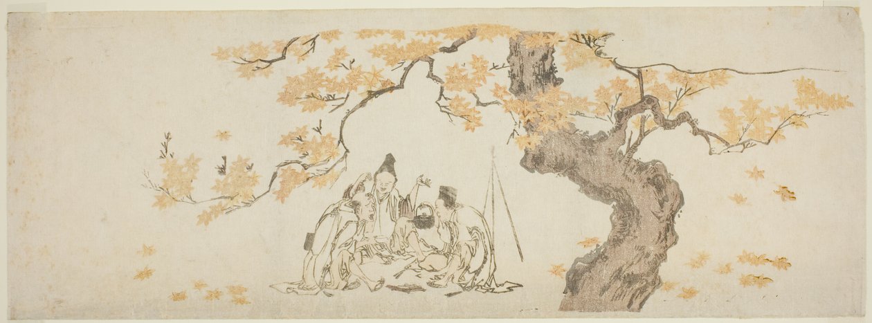 Nattväktare under lönnträd av Katsushika Hokusai