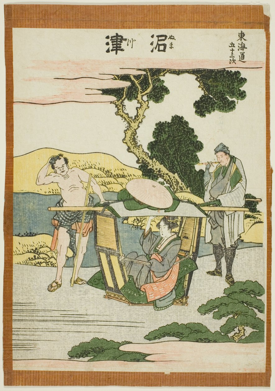 Numatsu, från serien "Fifty-three Stations of the Tokaido (Tokaido gojusan tsugi)" av Katsushika Hokusai