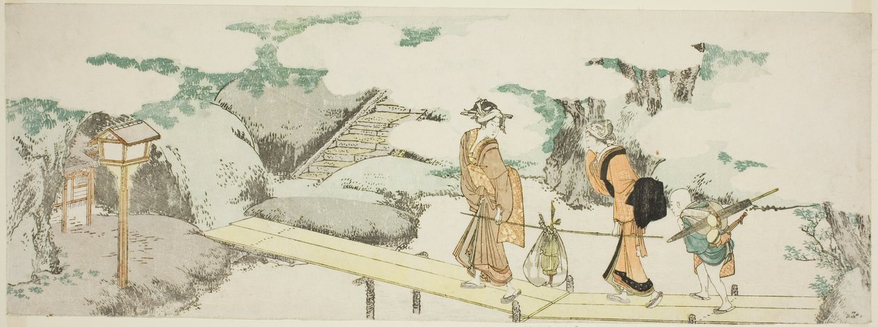 På gångbron av Katsushika Hokusai