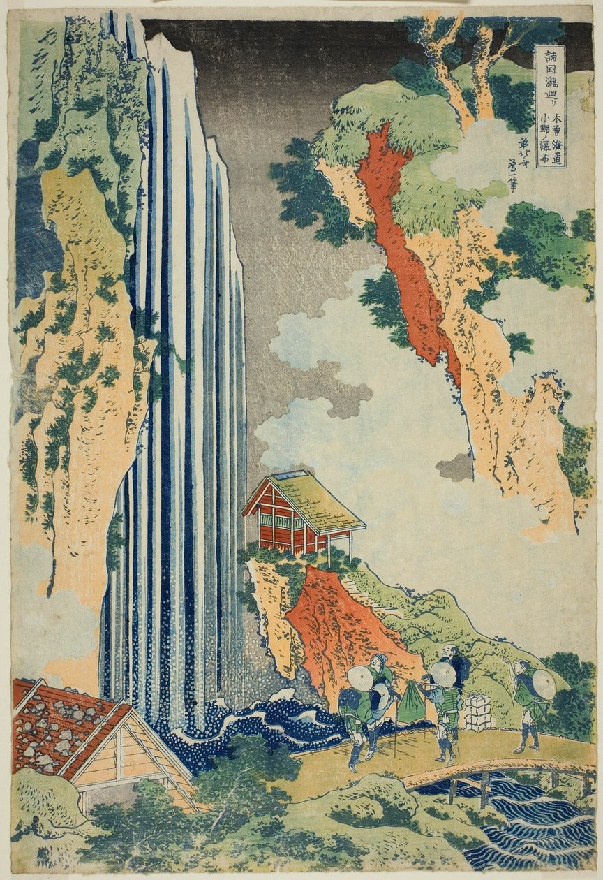 Ono Falls Oto Te Basic Opening Degree (Basic Opening Degree Ono Shogunate), från Te-serien av Katsushika Hokusai