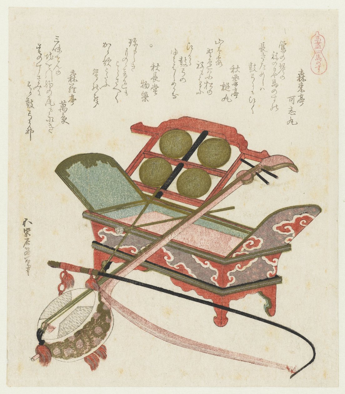 hästsvanshår Umanosu (titel på objekt) En serie med hästar (serietitel) Umazukushi (serietitel på objekt) av Katsushika Hokusai