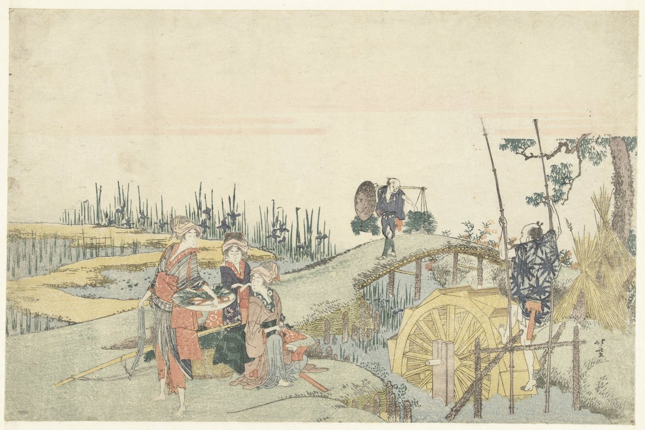 Plantera ris av Katsushika Hokusai