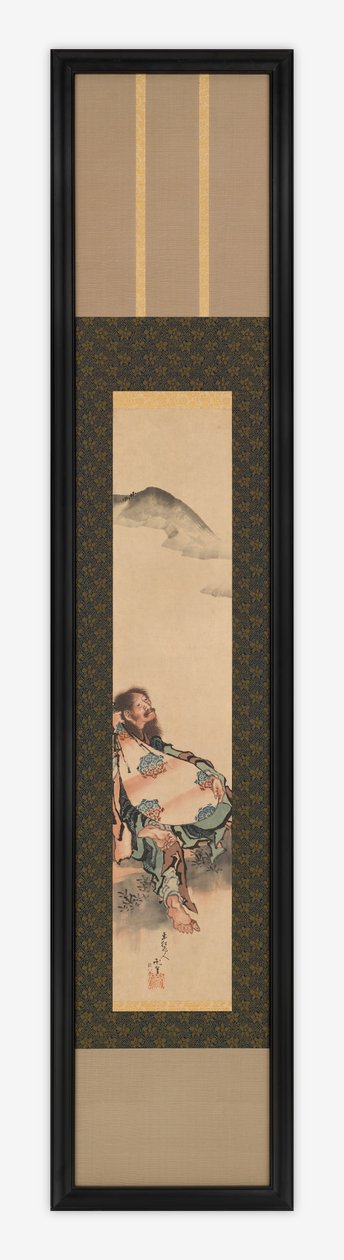 Poet Semimaru med sin luta i en påse, Edo-perioden, 1839. av Katsushika Hokusai