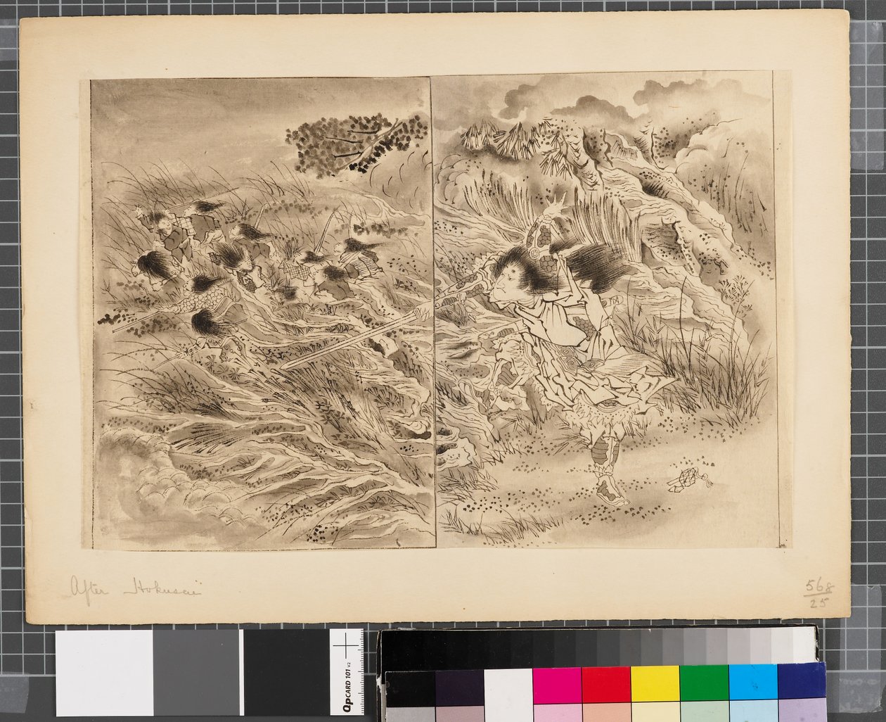 Scener från kriget mellan Japan och Korea, slutet av 1700-talet och första hälften av 1800-talet (tusch och tvätt på papper) av Katsushika Hokusai