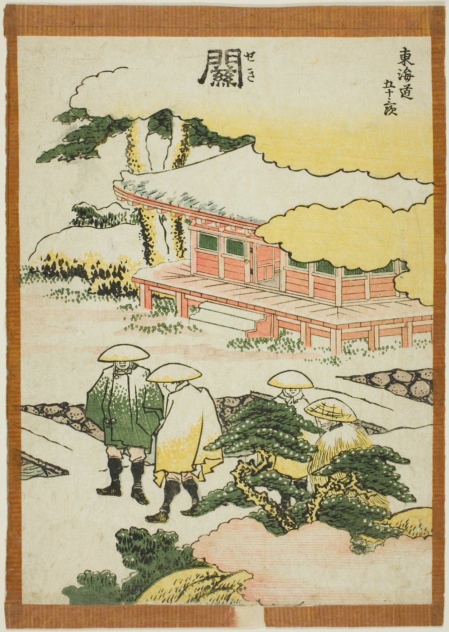 Seki, från serien "Fifty-three Stations of the Tokaido (Tokaido gojusan tsugi)" av Katsushika Hokusai