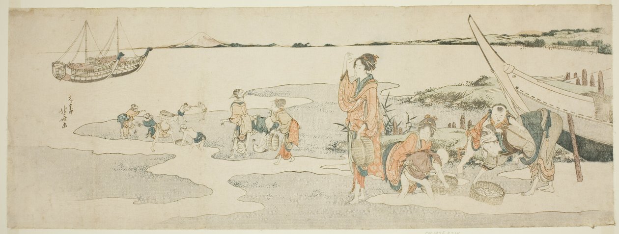 Insamling av skaldjur av Katsushika Hokusai