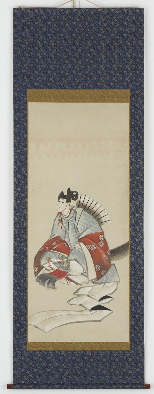 Six Immortals of Poetry: Ariwara no Narihara, c.1806-08 (bläck och färg på papper) av Katsushika Hokusai