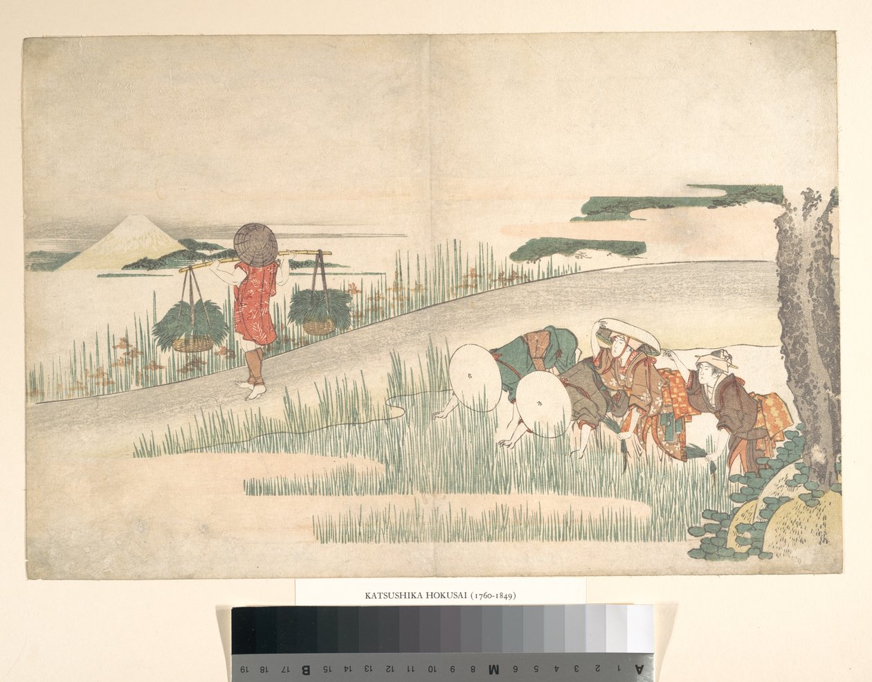 Våren på risfälten av Katsushika Hokusai