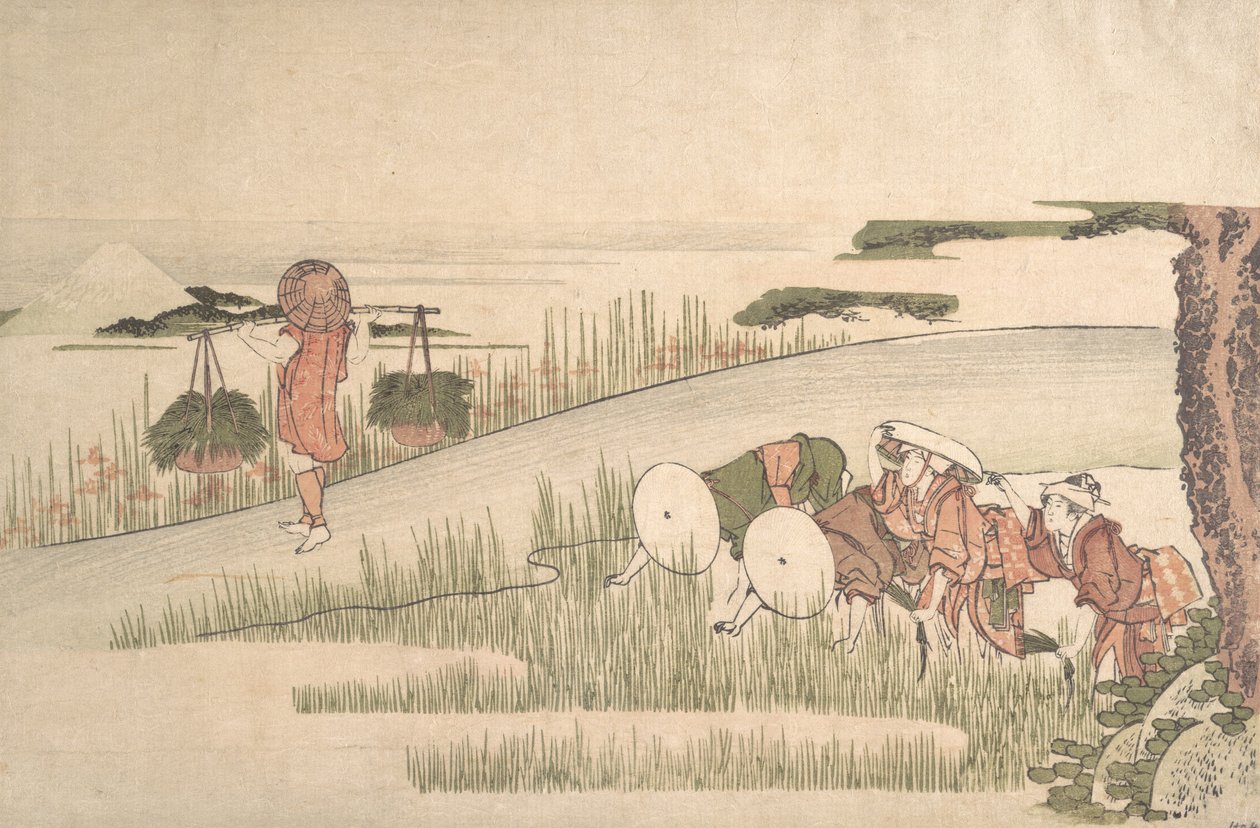 Vår i risfälten, ca. 1800., ca. 1800. av Katsushika Hokusai