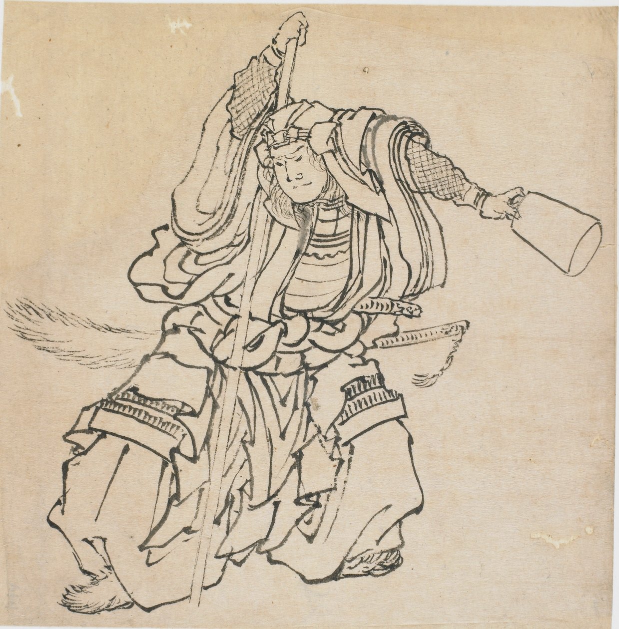 Stående krigare i full rustning, sent 1700-tidigt 1800-tal. av Katsushika Hokusai