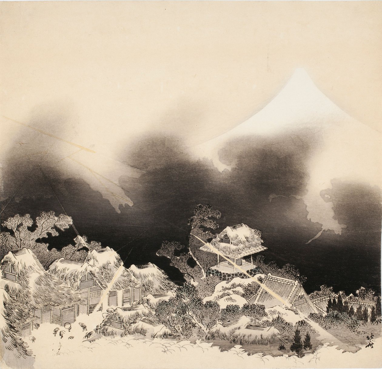 Storm i bergen av Katsushika Hokusai
