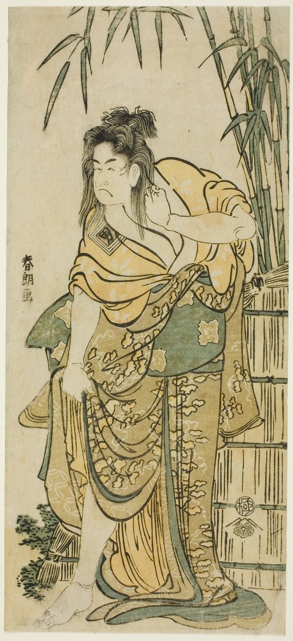 Skådespelaren Ichikawa Komazo som en kvinna med rufsigt hår av Katsushika Hokusai