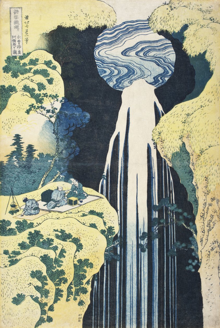 Amida-fallen i de yttersta delarna av Kisokaidō-vägen av Katsushika Hokusai