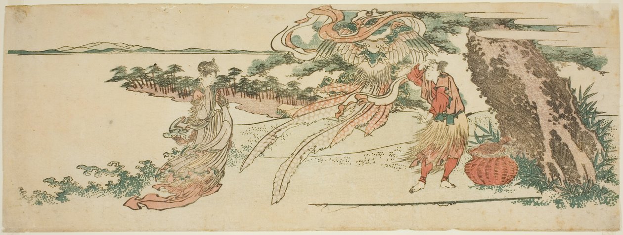 Fjäderdräkten (Hagoromo) av Katsushika Hokusai