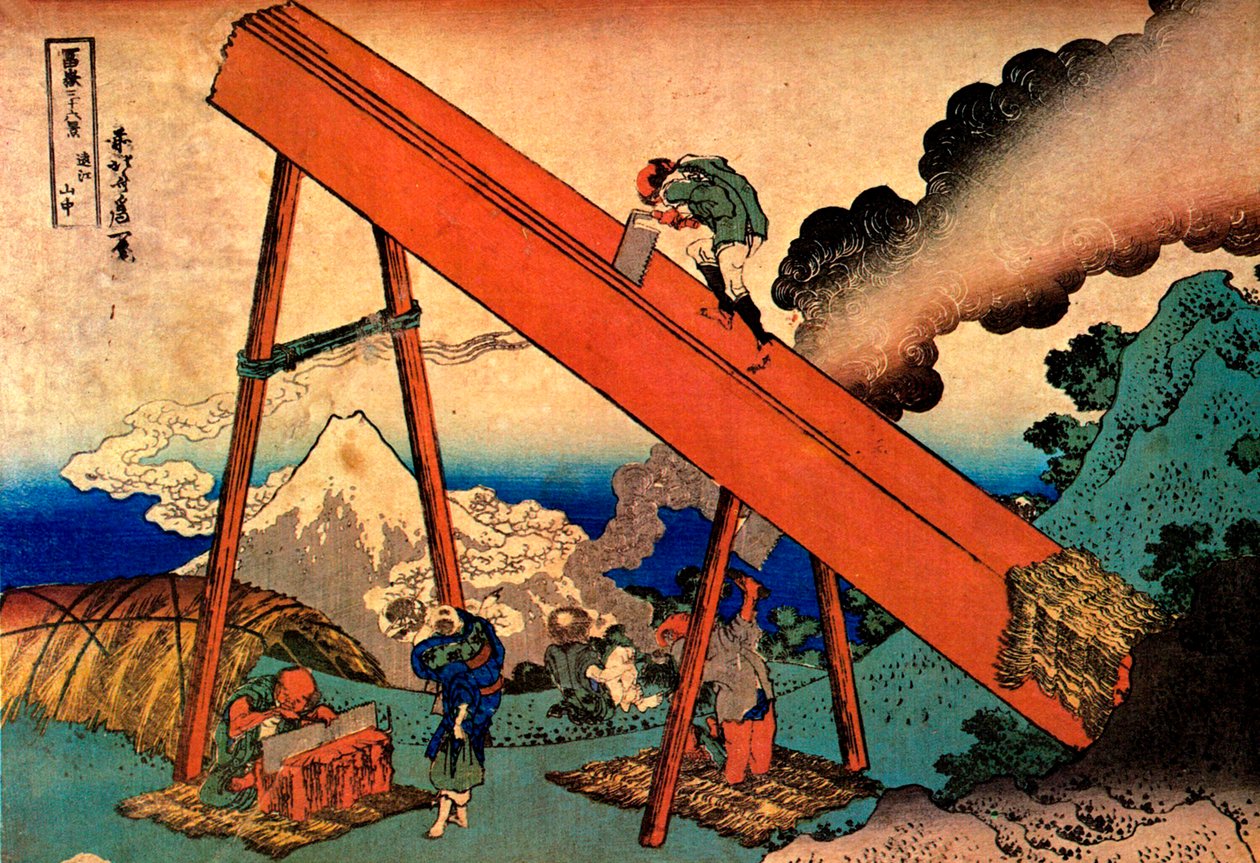 Fuji från bergen i Totomi, 1830-1833. av Katsushika Hokusai