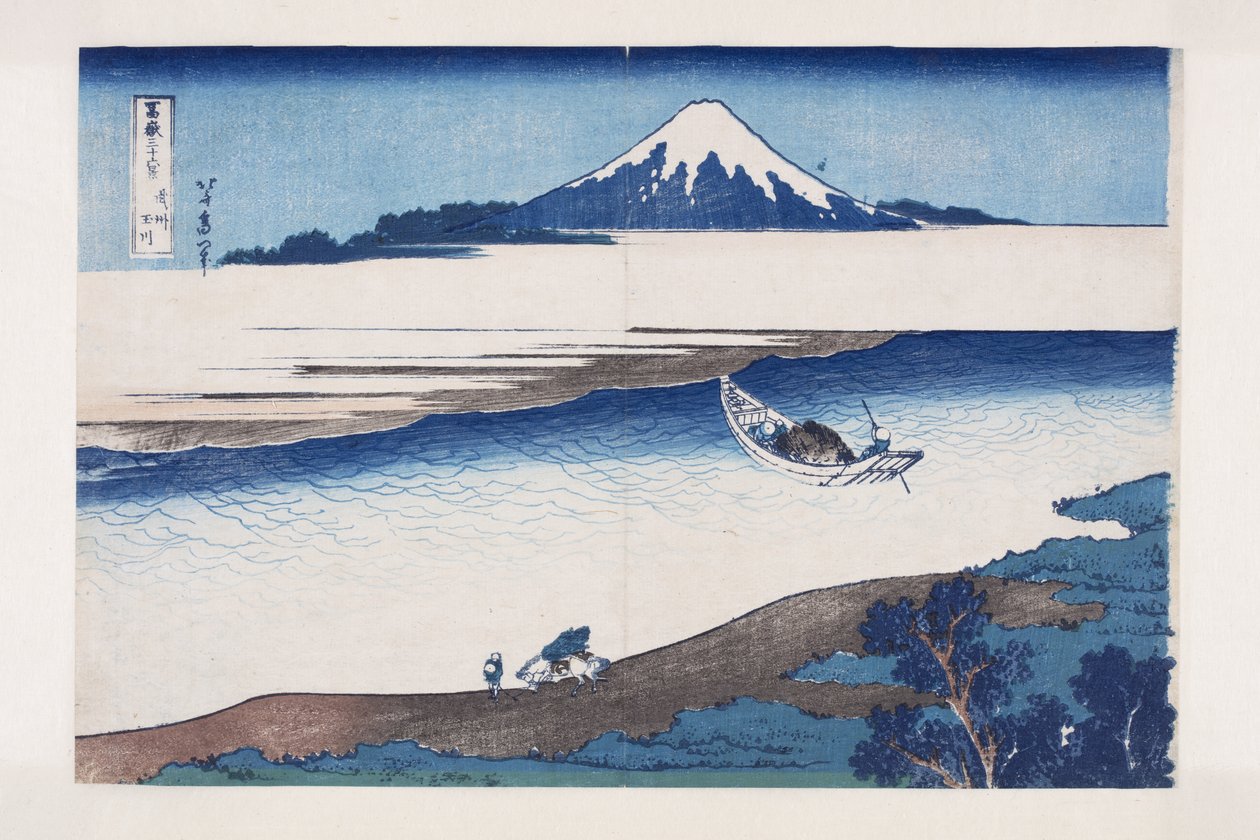 Juvelfloden i Musashi-provinsen (Bushu Tamagawa) (träblock i färg) av Katsushika Hokusai