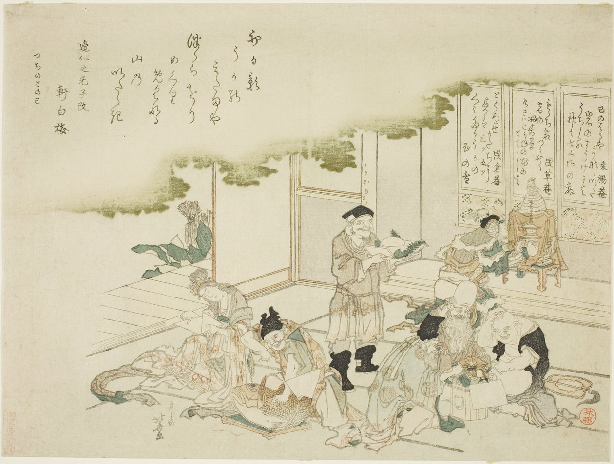 De sju lyckliga gudarna av Katsushika Hokusai