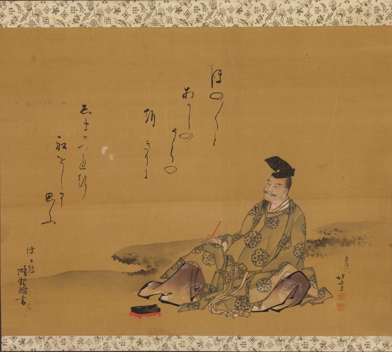 Den gudomlige poeten Kakinomoto no Hitomaro av Katsushika Hokusai