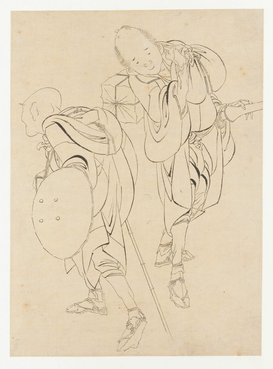 Resenärer, sent 1700-tal - början av 1800-talet. av Katsushika Hokusai