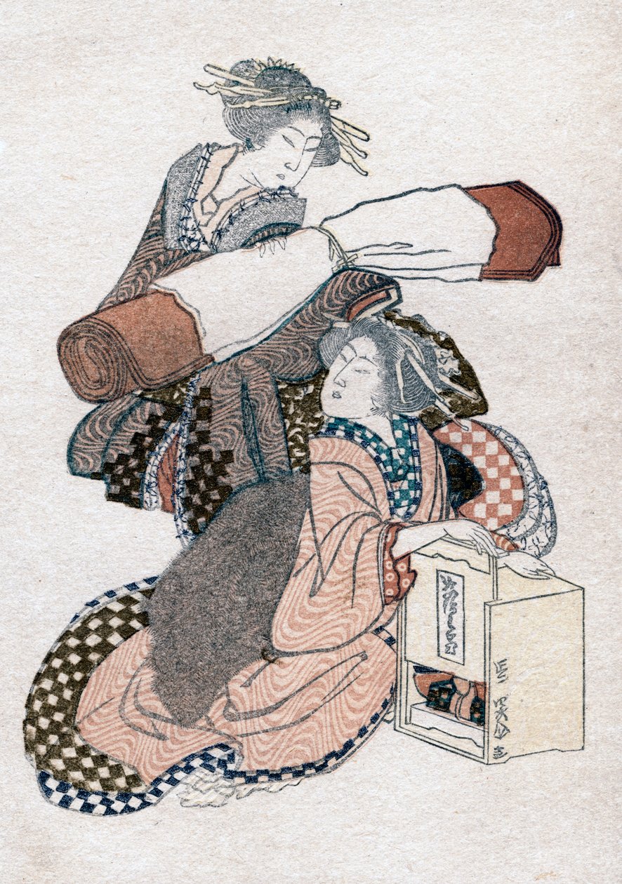 Två japanska kvinnor, c1780-1849. av Katsushika Hokusai