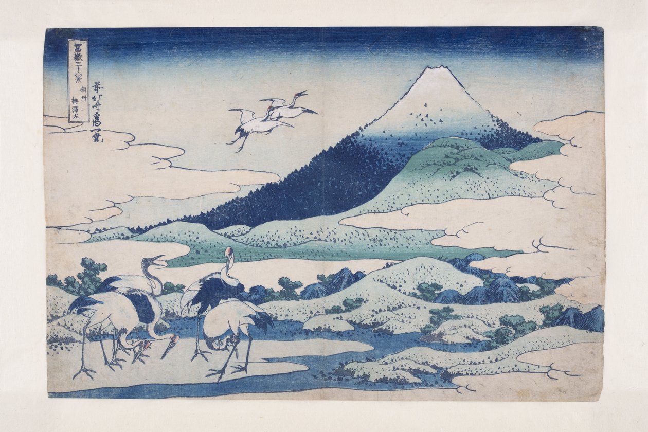 Umezawa Manor i Sagami-provinsen (S?sh? umezawa hidari) (trätryck i färg) av Katsushika Hokusai