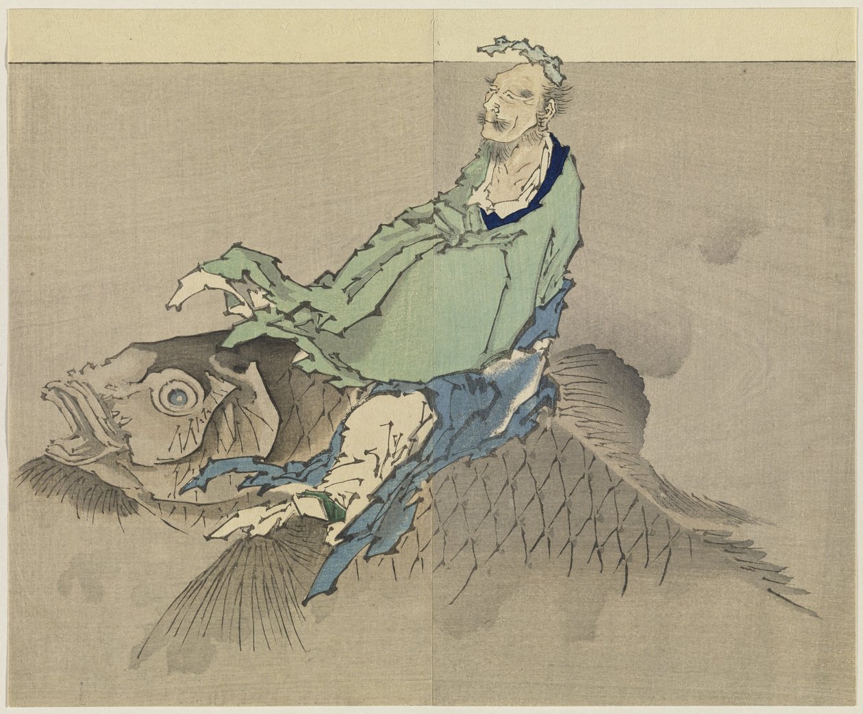 Utan titel, 1890 (trätryck, bläck och färg på papper) av Katsushika Hokusai