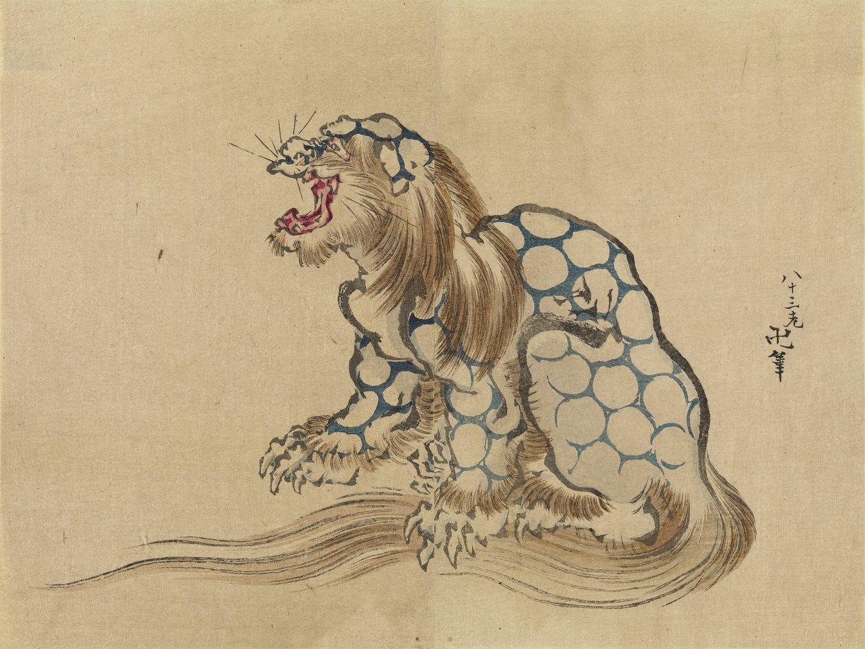 Utan titel, ca 1890 (träsnitt, bläck och färg på papper) av Katsushika Hokusai