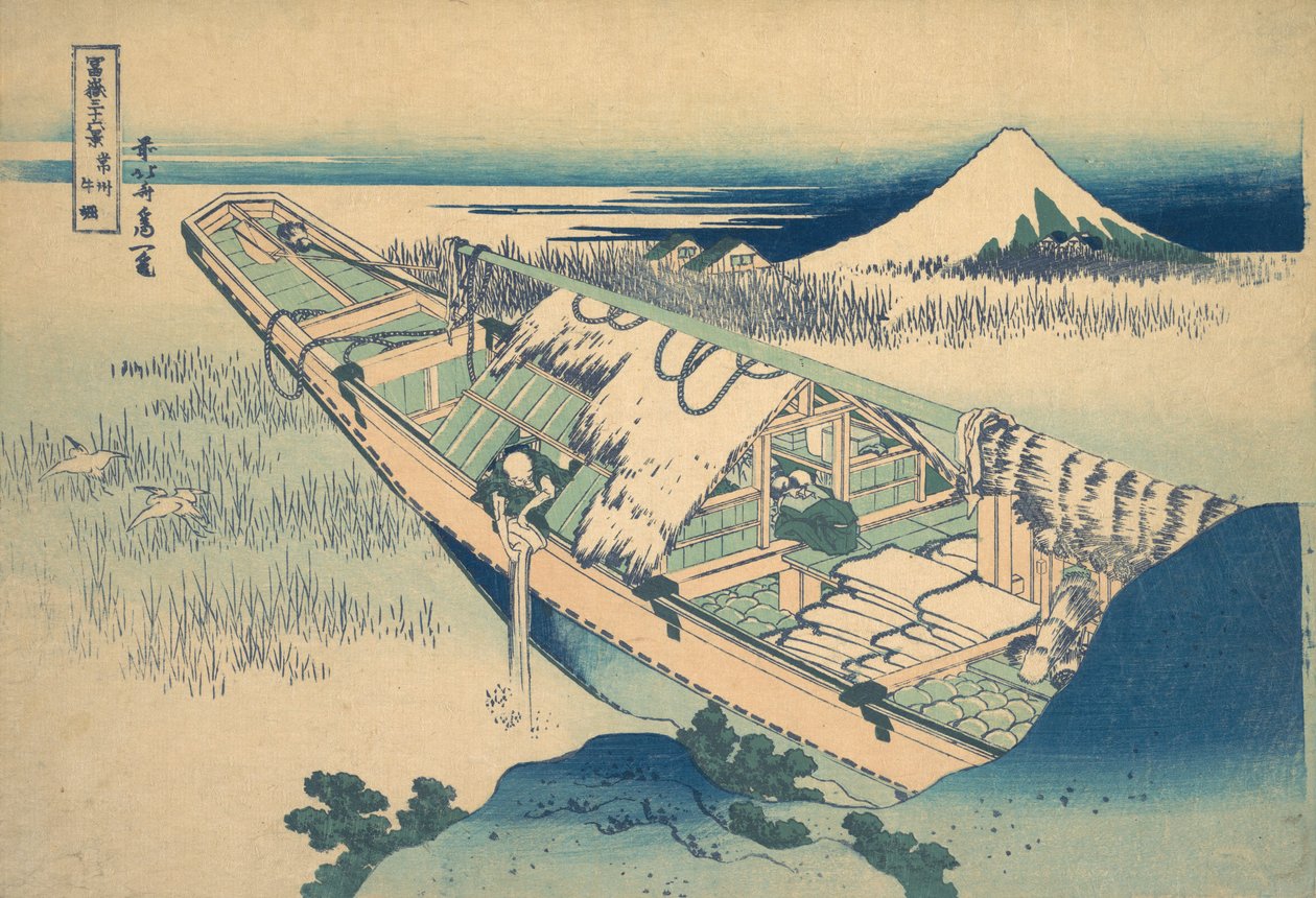 Ushibori i Hitachi-provinsen Joshu Ushibori, från serien Thirty-six Views of ..., ca. 1830-32. av Katsushika Hokusai