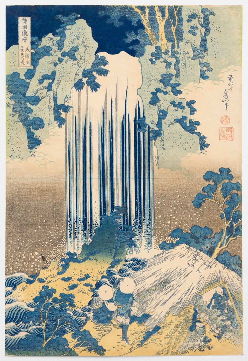 Yōrō-vattenfallet i provinsen Mino, ur serien ”Rundtur bland vattenfallen i olika provinser” av Katsushika Hokusai