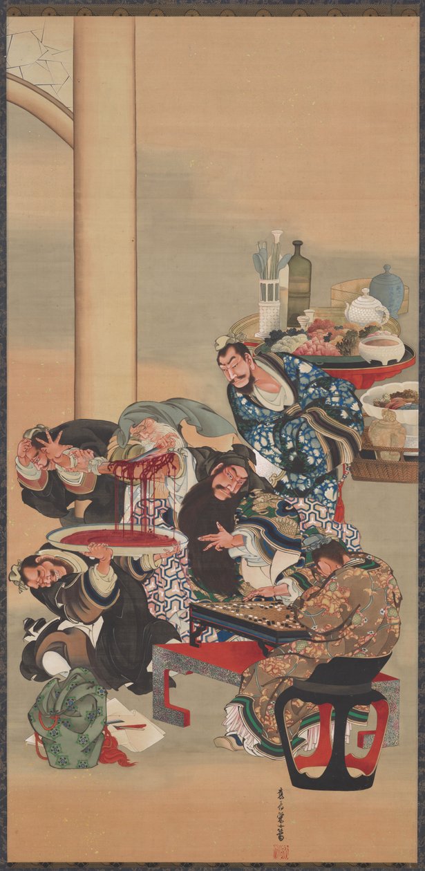 Opererar på Guan Yus arm av Katsushika Ōi