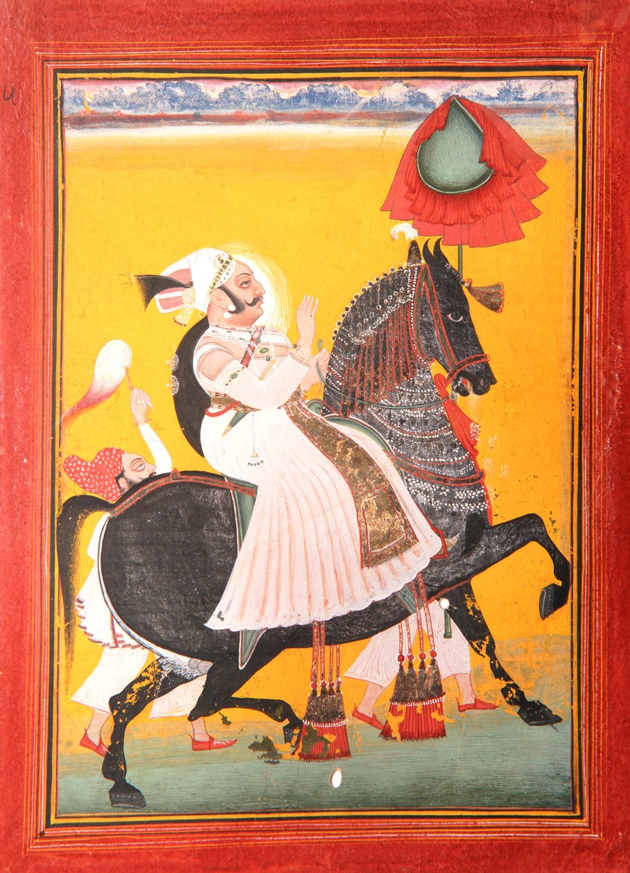 Rawat Ragho Das, 1778 (ogenomskinlig wc & guld på papper) av Kavala