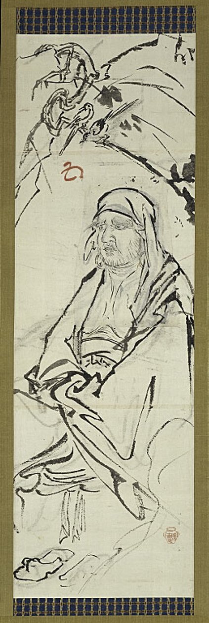 Daruma (Bodhidharma), en av sex skisser av Kawanabe Kyosai